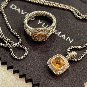 David Yurman Citrine & Diamond necklace 17”